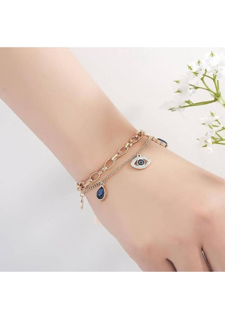 Stainless Steel Cubic Zirconia, Rhinestone Bracelet - Indya