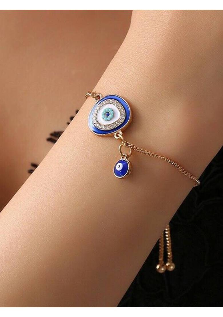 Syfer Evil Eye Pendant for Women and Girls Trendy Evil Eye Girls Necklace Party Wear Gold-plated Brass Pendant - Indya