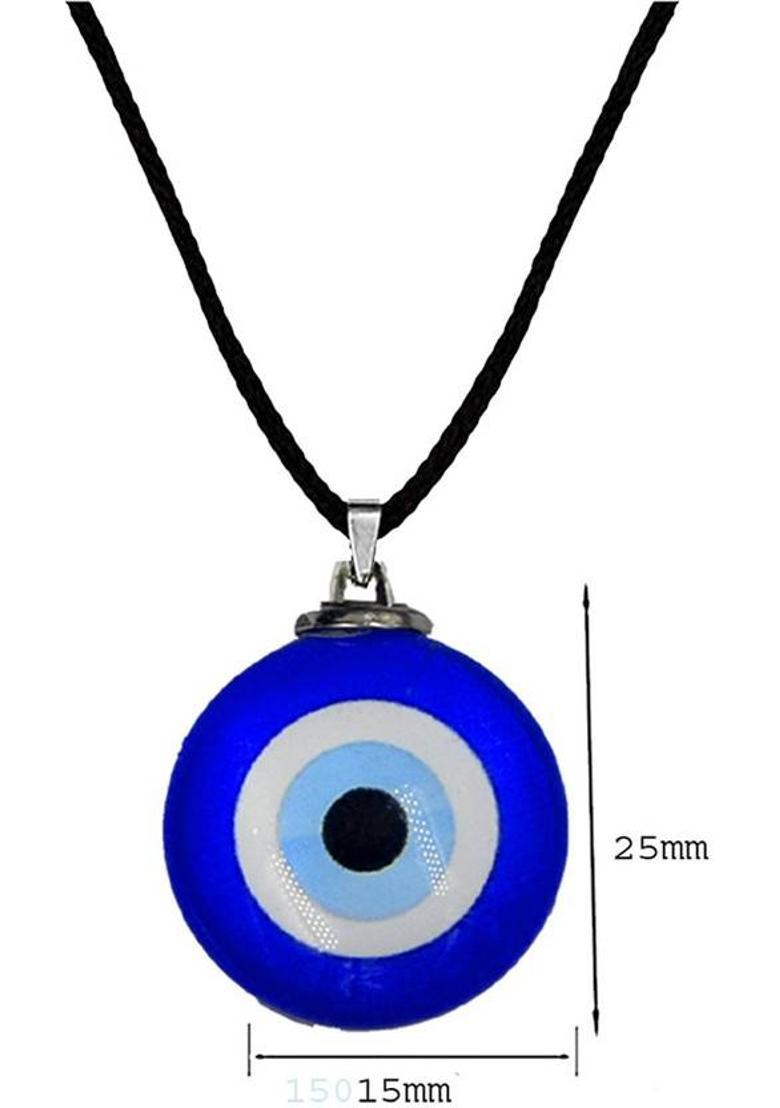 AFH Evil Eye Protection Nazar Suraksha Cord Chain Pendant Necklace For Men And Women Glass Pendant - Indya