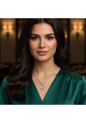 MyFlips Evil Eye Necklace for Women Silver Alloy Pendant