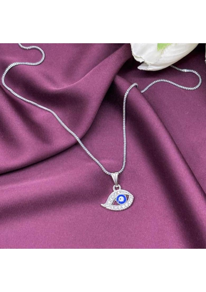MyFlips Evil Eye Necklace for Women Silver Alloy Pendant - Indya