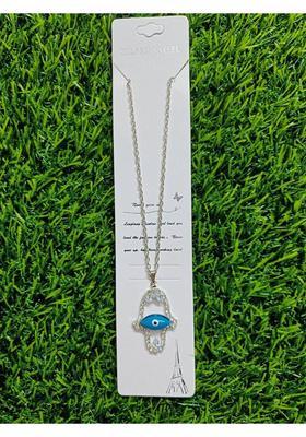 Venusco Evil Eye Silver Plated Adjustable Neck Chain For Women and Girls Stainless Steel