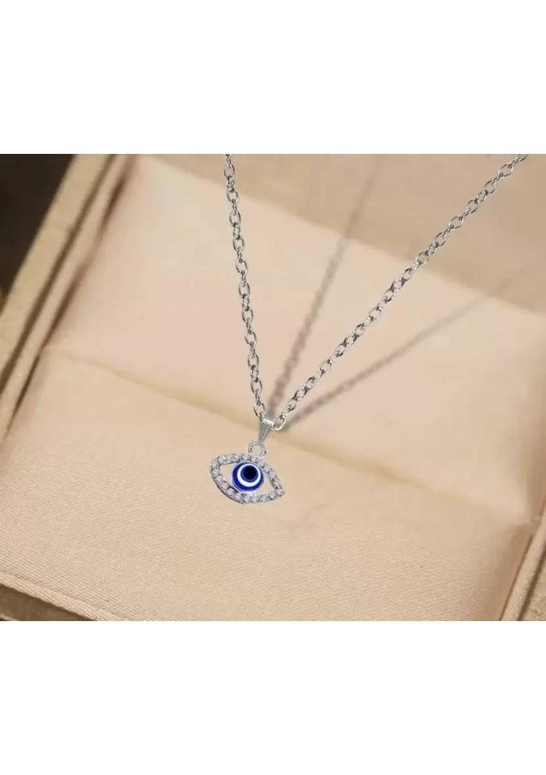 ROOTWAVE Latest Crystal Ad Diamond Stone Evil Eye Locket Pendant Necklace for Women