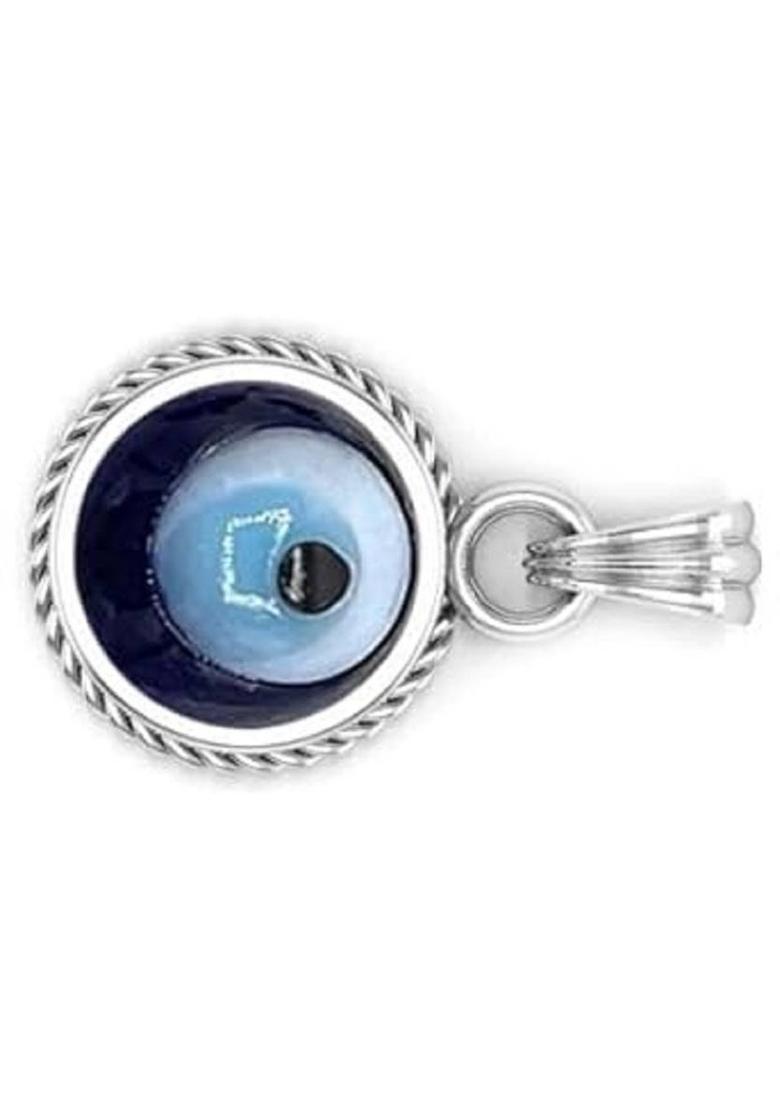 APSLOOSE 12.25 Ratti 11.00 Crt Original Turkish Nazariya Natural Blue Evil Eye Pendants Silver Brass Locket - Indya