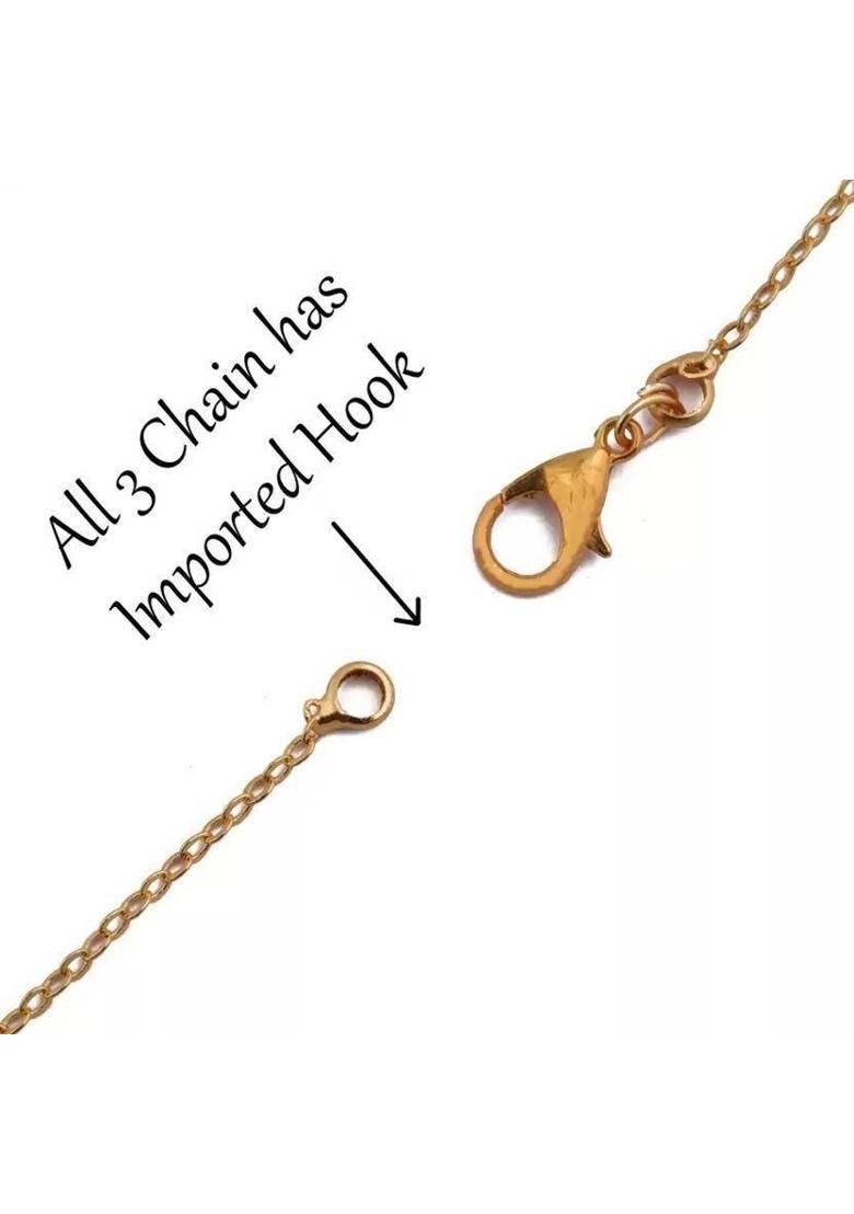 Evil Eye Gold-Plated Pendant Gold-plated Plated Alloy Chain Set - Indya