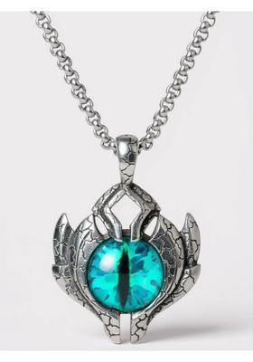 RAPPERSSHOP Blue Evil Eye Pendant with Round Box Chain – Stainless Steel Necklace Sterling Silver Stainless Steel Pendant Set