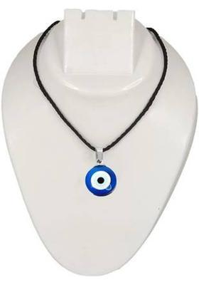 TODANI JEMS Dual Side Blue Evil Eyes Nazar Suraksha Kavach Pendant Locket with Cotton Dori Silver Glass