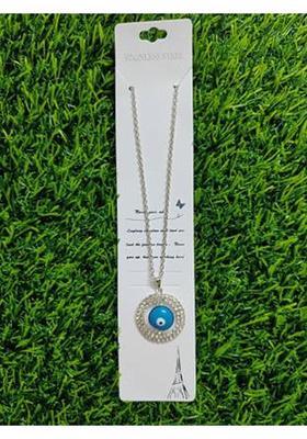 Venusco Evil Eye Silver Plated Adjustable Neck Chain For Women and Girls Stainless Steel