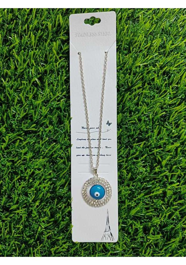Venusco Evil Eye Silver Plated Adjustable Neck Chain For Women and Girls Stainless Steel - Indya
