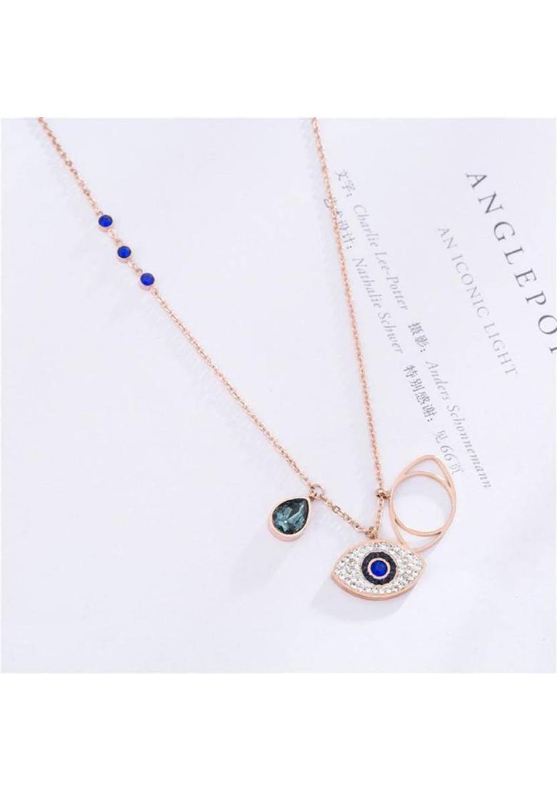 Evil eye pendant for women pendent chain women western necklace Stainless Steel Layered - Indya