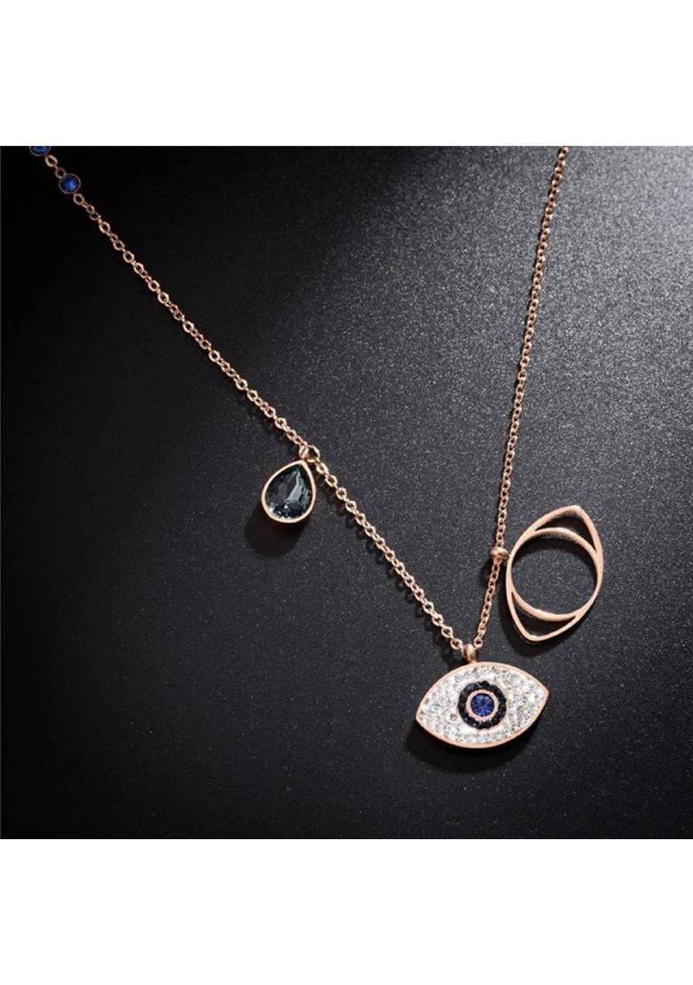 Evil eye pendant for women pendent chain women western necklace Stainless Steel Layered - Indya