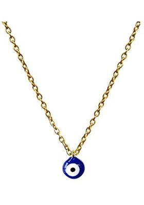 ZUKHRUF Blue Evil Eye Pendant with Gold Plated chain for Women and Girls Gold-plated Alloy