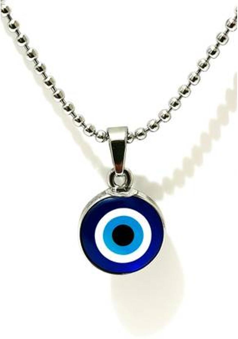 SaktiX Elegant Evil Eye Protection Pendant with Chain – Unisex Stylish Talisman Alloy Locket Set - Indya