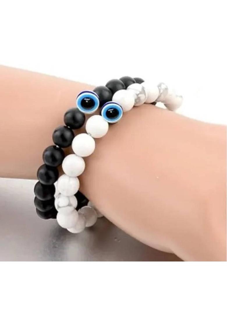 Stone Silver Bracelet Set&nbsp;&nbsp;(Pack of 2) - Indya