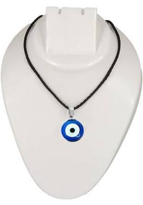 ROOTWAVE Dual Side Blue Evil Eyes Nazar Suraksha Kavach Pendant Locket with Cotton Dori Silver Glass Pendant