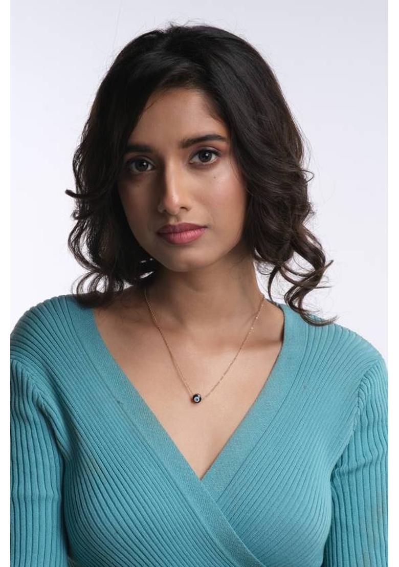 Jewelz Gold-Plated Chain With Blue Evil-Eye Pendent Gold-plated Alloy - Indya