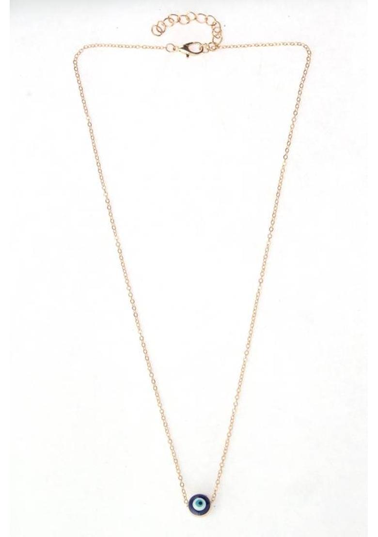 Jewelz Gold-Plated Chain With Blue Evil-Eye Pendent Gold-plated Alloy - Indya