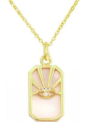 ZIVOM Evil Eye Gold-plated Mother of Pearl Copper Pendant Set