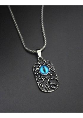 salaar ”Dragon’s Gaze Eye Forest Dragon Skull Halloween Evil Eye Pendant Silver Stainless Steel Pendant Set