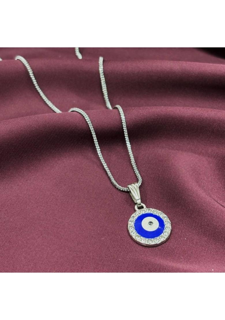 AD Enterprises Evil Eye Necklace for Women Silver Alloy Pendant - Indya