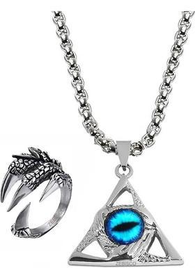 Stainless Steel Silver Blue, Silver Jewel Set&nbsp;&nbsp;(Pack of 2)
