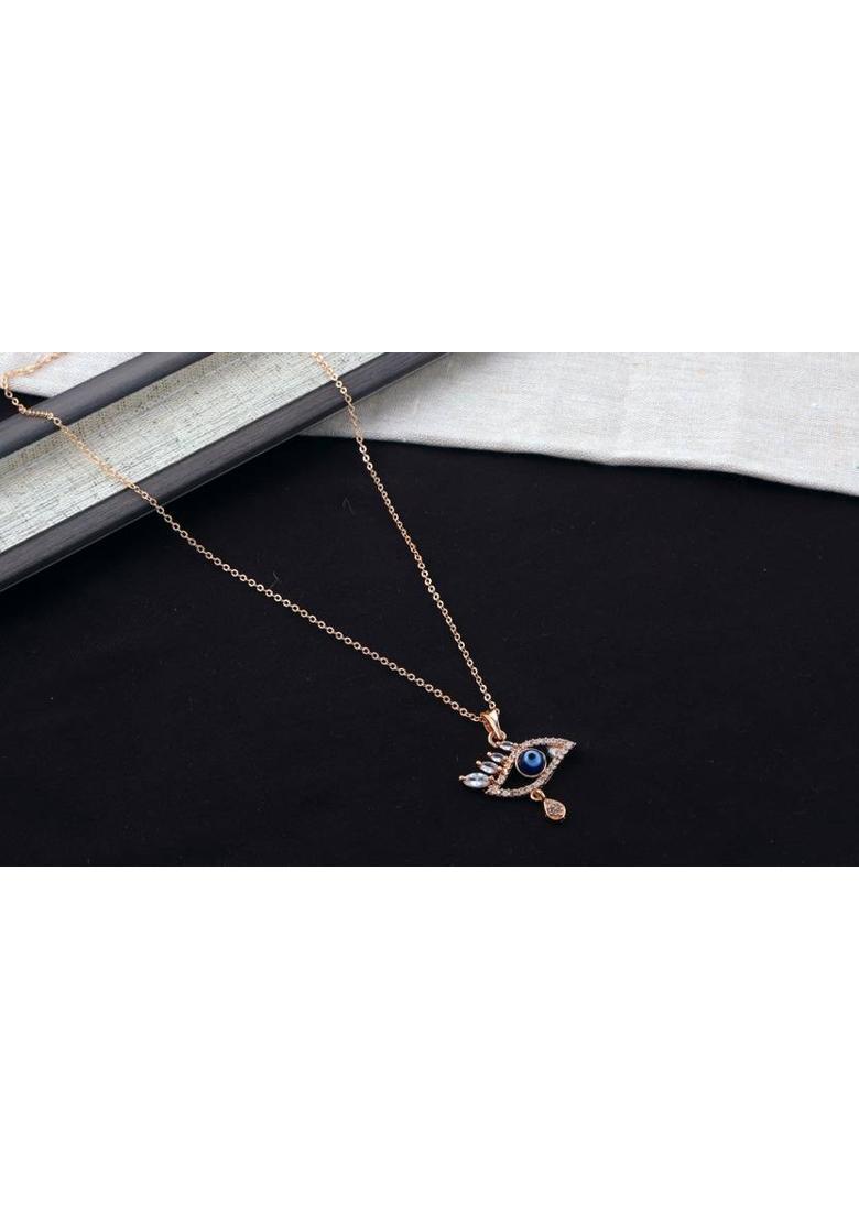 SATJEWEL Gold-plated Cubic Zirconia, Diamond Brass, Mother of Pearl Locket - Indya