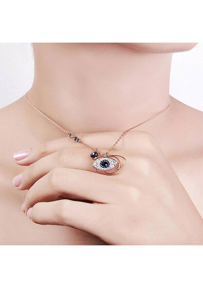 SATJEWEL Gold-plated Cubic Zirconia, Diamond Brass, Mother of Pearl Locket - Indya