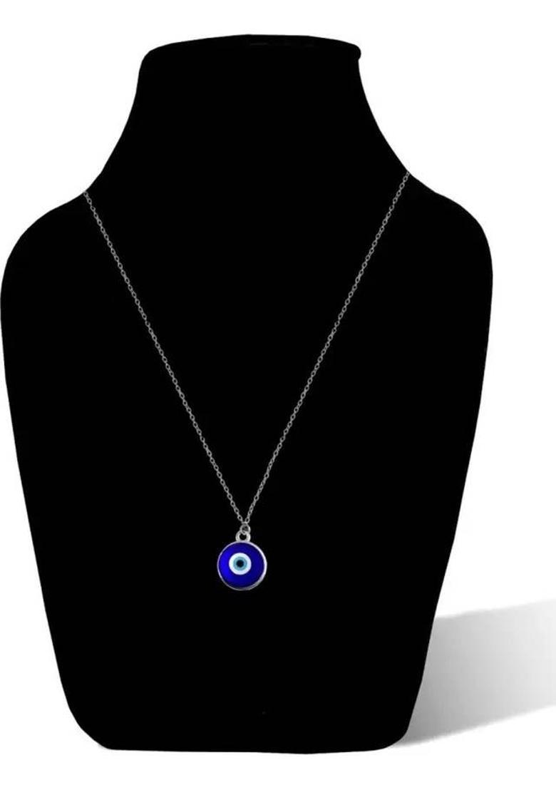 Animated Evil Eye Pendant/Necklace Protect You From Harmful Energy and Negatives Nazar Sterling Silver Crystal Alloy, Crystal Locket Set - Indya