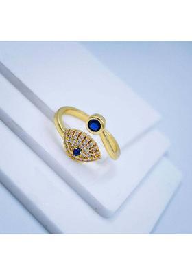 Evil Eye Copper Cubic Zirconia Gold Plated Ring