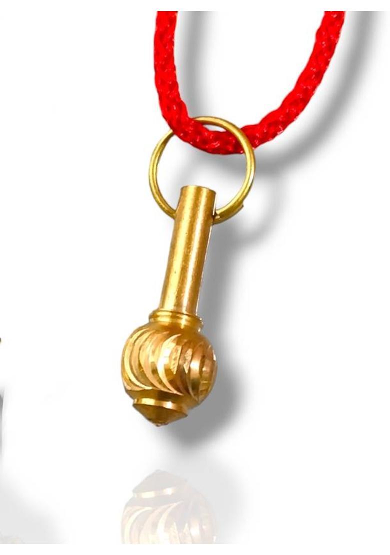 Kumar Gems Pack of 3 Evil Eye,Pearl And Gada Pendant Brass Locket Set Gold-plated Brass Pendant Set - Indya