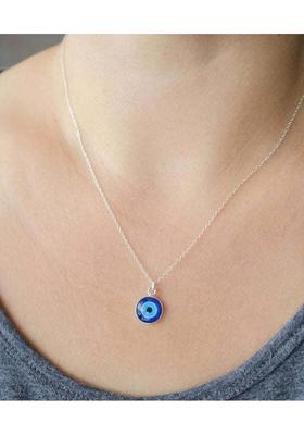 m a enterprises F 56_JS evil-eye pemndamnt Silver Stone Pendant Set