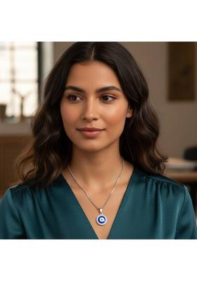 D2Fashion Evil Eye Pendant Necklace for Women Silver Alloy Pendant