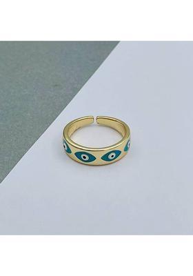 Evil Eye Band Copper Gold Plated Ring