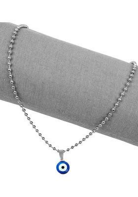 m a enterprises Set Of 2 Pc Round Dual Blue Stone Evil Eye Nazar Suraksha Kavach Locket Pendant Stainless Steel Pendant