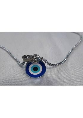 Animated Evil eye pendant with chain, Blue Turkish Glass for Women & Men Metal Locket