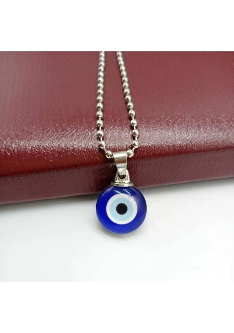 Sunshine Creations Evil Eye Pendant with Chain Daily Wear for Women and Girls Silver Brass Pendant - Indya