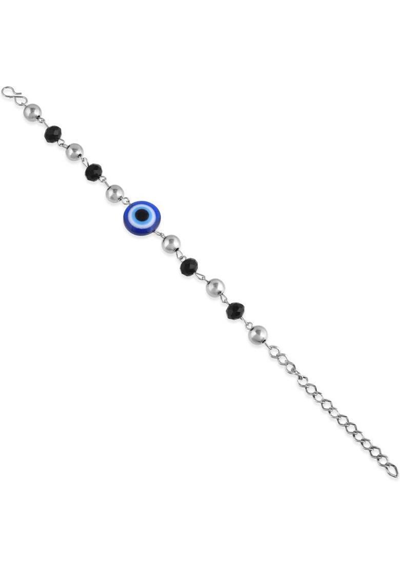 Stainless Steel Beads Silver Bracelet - Indya