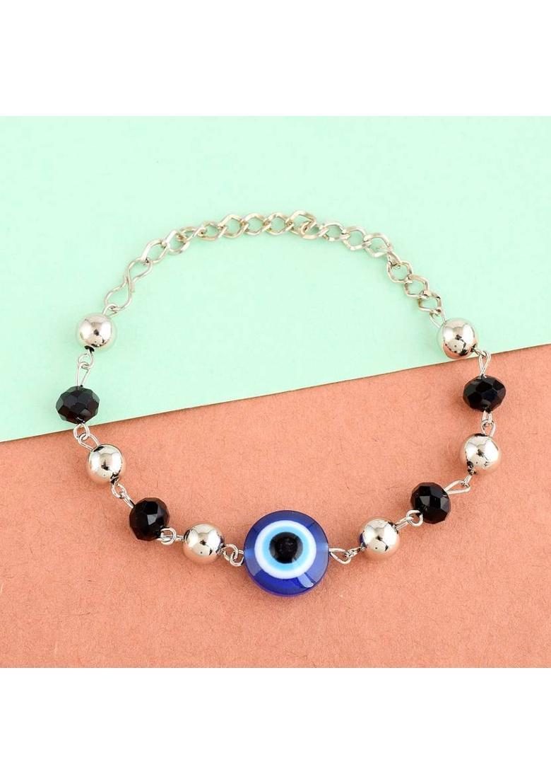 Stainless Steel Beads Silver Bracelet - Indya