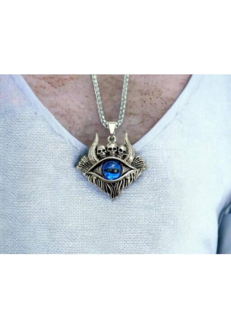 TODANI JEMS Thriling Evil Eye Pendant Stainless Steel Locket Set - Indya