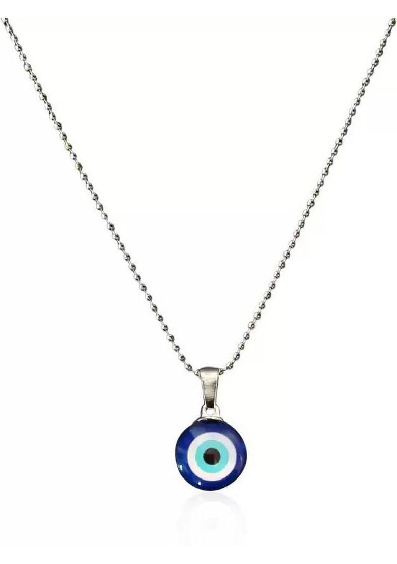 m a enterprises EVIL EYE LOCKET WITH SILVER BALL CHAIN FOR MEN AND WOMEN / GIRLS AND BOYS Silk Dori Locket Set - Indya