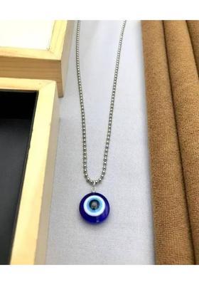 Aksha Collection Aksha Collection Blue,Silver Jewel Set (Pack of 1) Stainless Steel Pendant Set