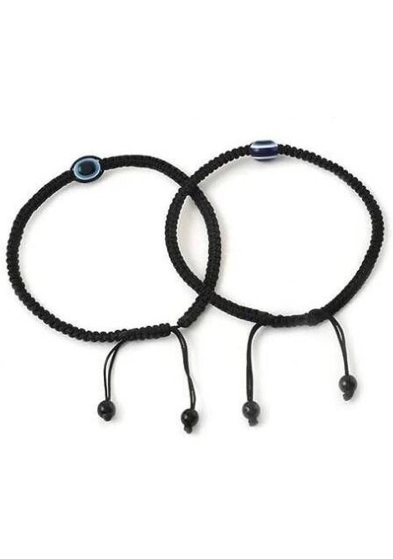 Evil Eye Anklet and Bracelet Combo for Women Brass Anklet&nbsp;&nbsp;(Pack of 3) - Indya