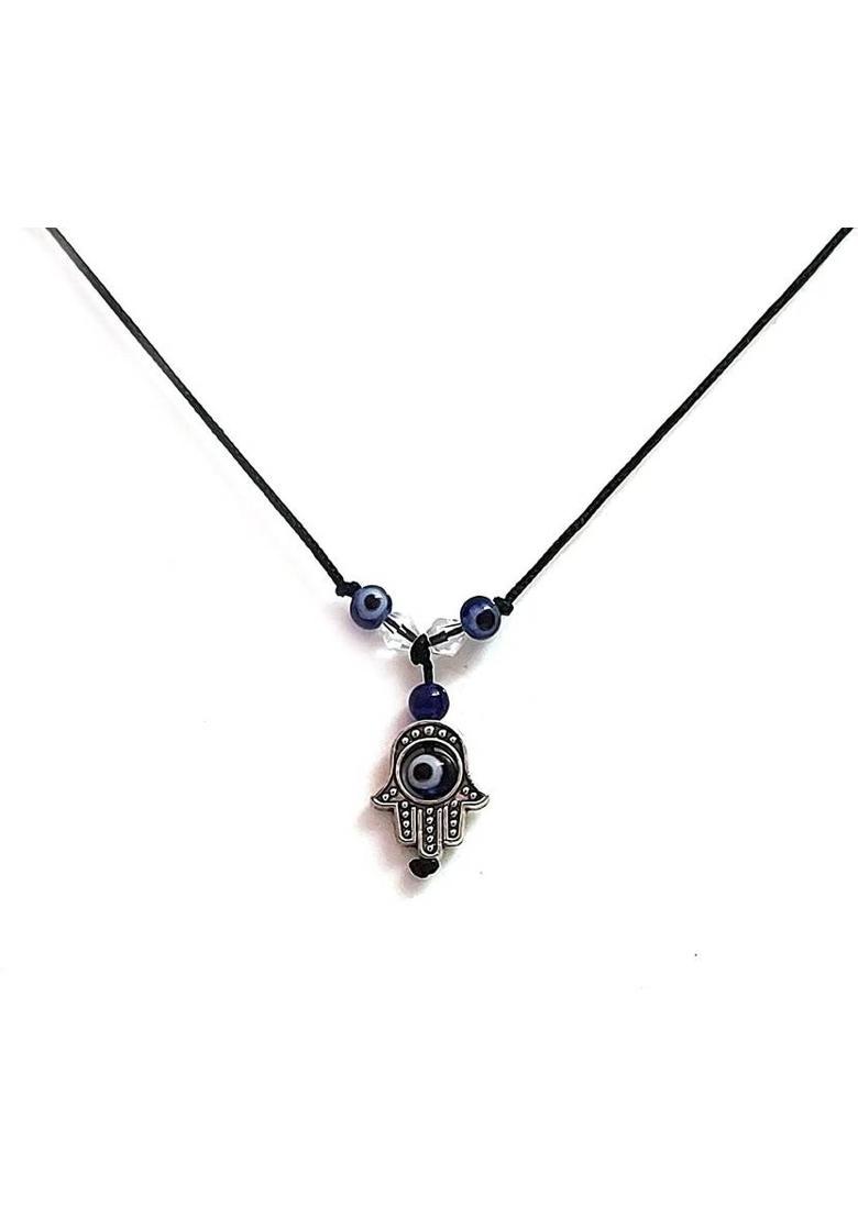 AIR9999 Evil Eye Hamsa God Hand Protection Metal Pendant For Men And Women Crystal Pendant - Indya