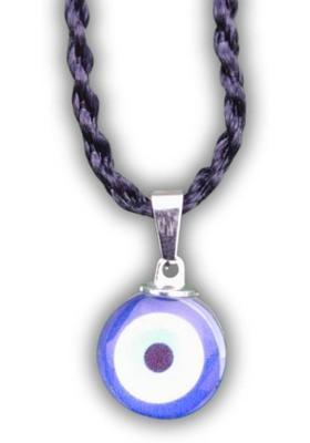 GEJUFF Round Blue Evil Eye Stone Nazar Suraksha Kavach Locket Pendant Necklace Fabric, Crystal Pendant