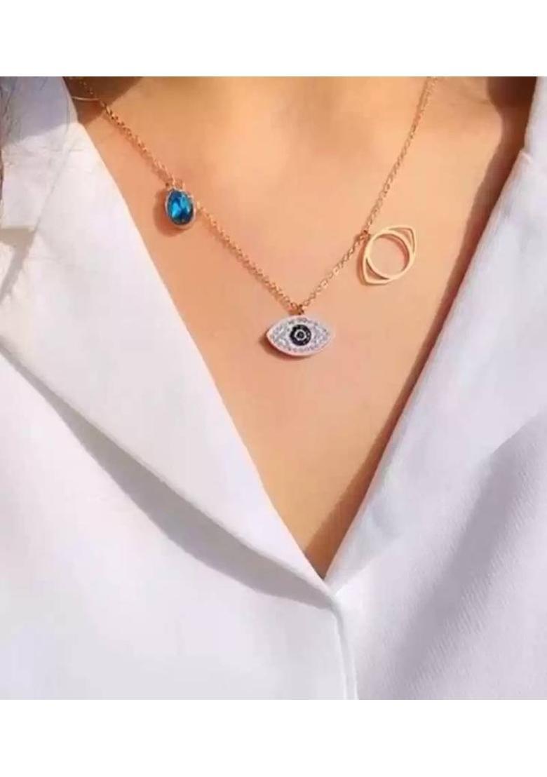 Gold-plated Plated Alloy Chain Gold-plated Plated Alloy Necklace Set - Indya