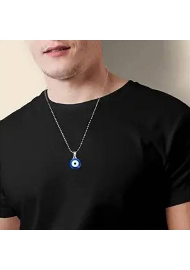 Vipunj Vedansh Enterprises Stylish Silver Plated Evil Eye Pendant Sterling Silver Alloy Pendant - Indya