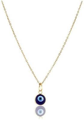ROOTWAVE Elegant Evil Eye Necklace - Evil Eye Unisex Pendant Necklace for Women, Girls Silver Stainless Steel, Stone Pendant