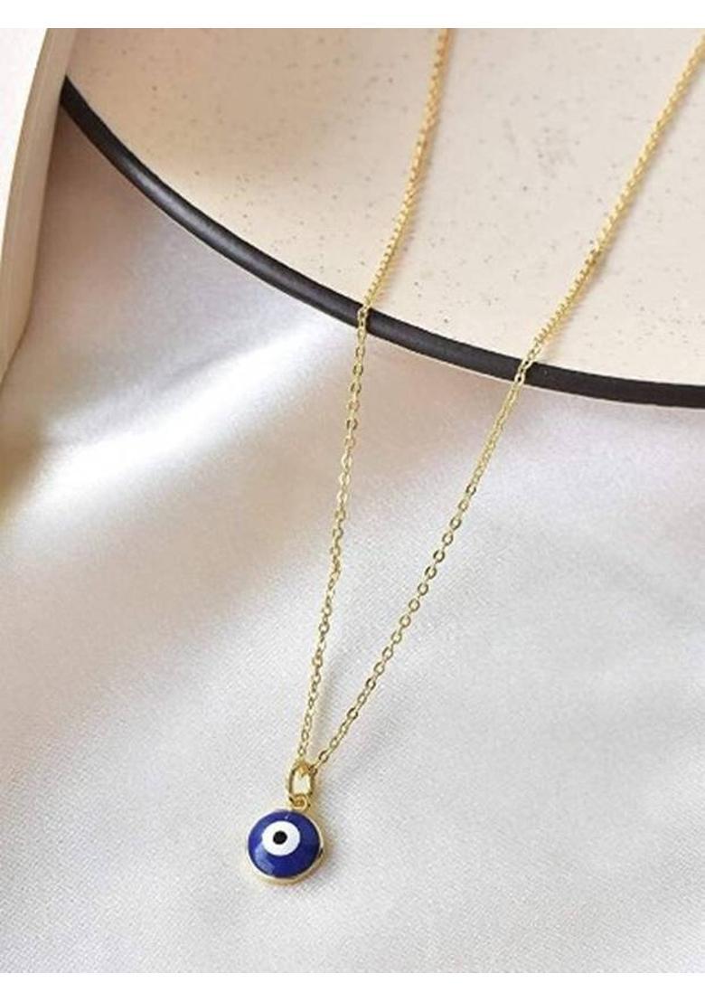 ROOTWAVE Elegant Evil Eye Necklace - Evil Eye Unisex Pendant Necklace for Women, Girls Silver Stainless Steel, Stone Pendant - Indya
