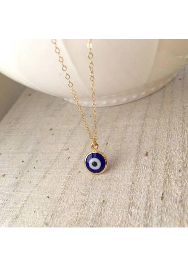ROOTWAVE Elegant Evil Eye Necklace - Evil Eye Unisex Pendant Necklace for Women, Girls Silver Stainless Steel, Stone Pendant - Indya