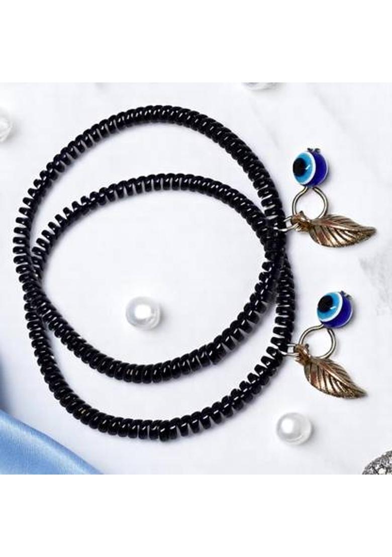 AjaraGems Expandable Evil Eye Charm Wired Bracelet Plastic Charm Set&nbsp;&nbsp;(Pack of 2) - Indya